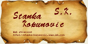 Stanka Kopunović vizit kartica
